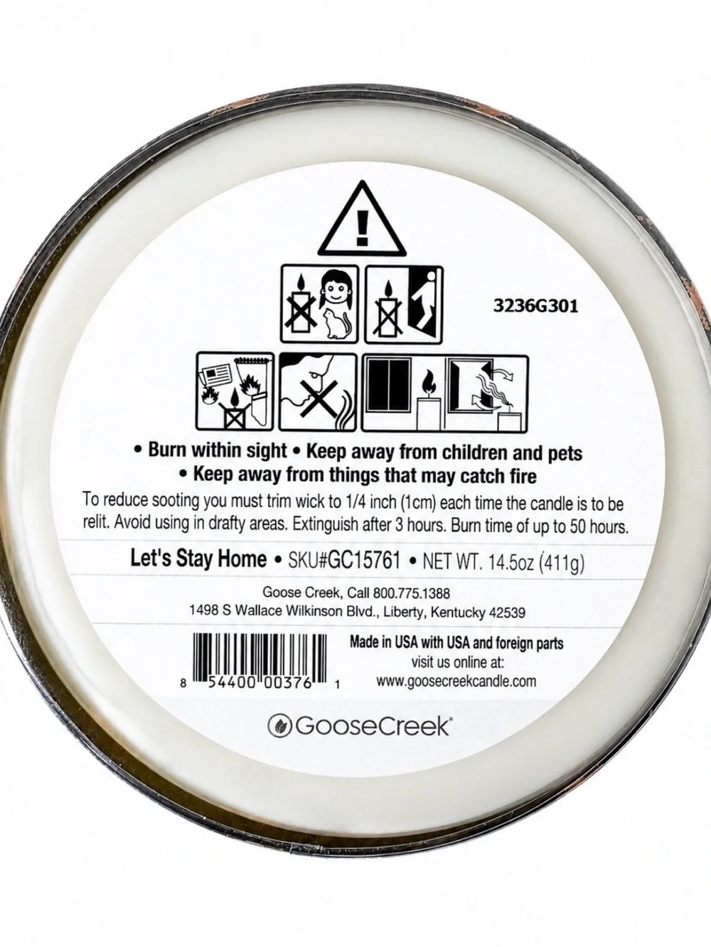 Goose Creek Let’s Stay Home 3 Wick Candle 14.5 oz Jar Crisp Apple Vanilla New